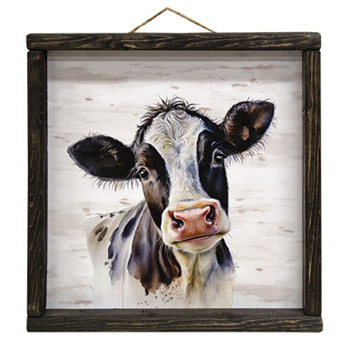 Black & White Cow Portrait Print 12"