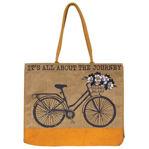 All About the Journey Burlap Tote