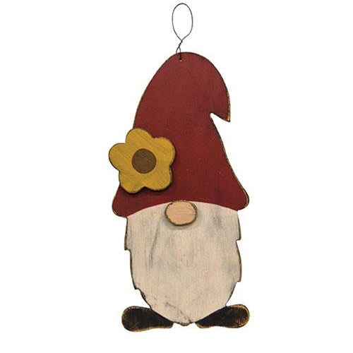 Distressed Wooden Daisy Hat Gnome Hanger