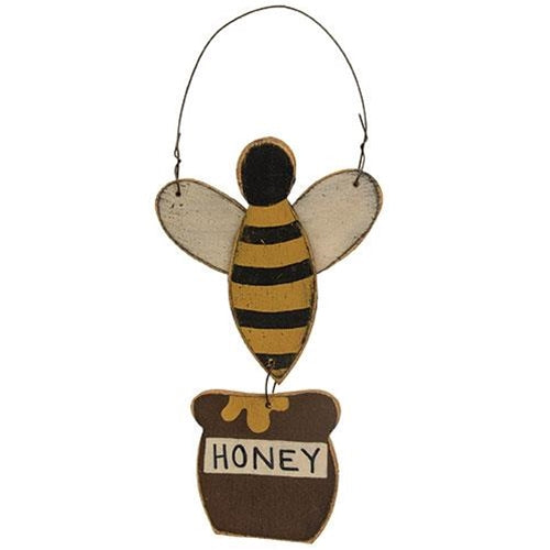Distressed Wooden Honey Bee Hanger