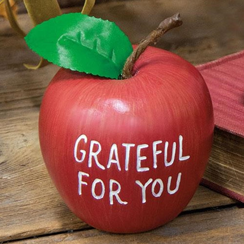 Grateful For You Engraved Resin Apple