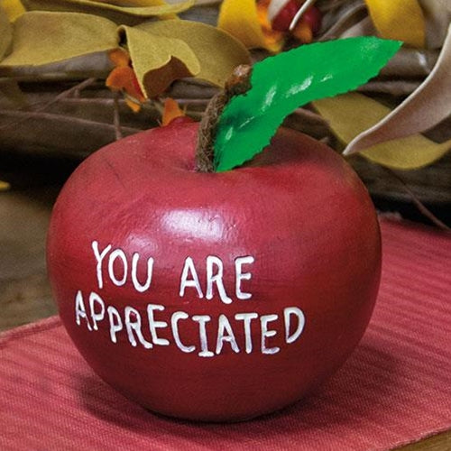 You Are Appreciated Engraved Resin Apple