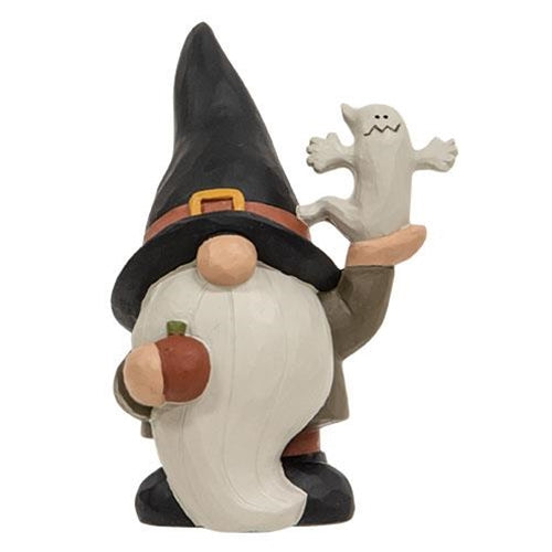 Resin Halloween Gnome w/Ghost