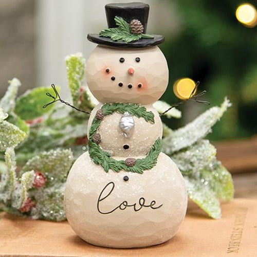 Love Resin Snowman w/Wreath