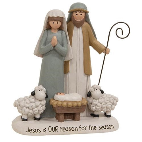 Jesus Is Our Reason Resin Holy Family Figurine