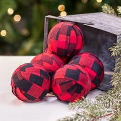6/Set Red Buffalo Check Rag Balls