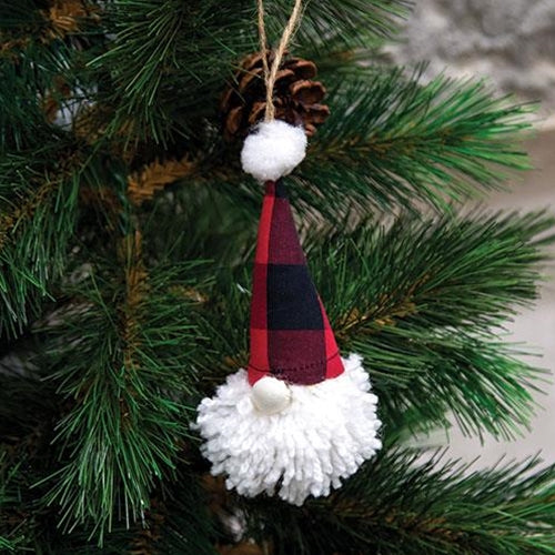 Red & Black Buffalo Check Gnome Fabric Ornament