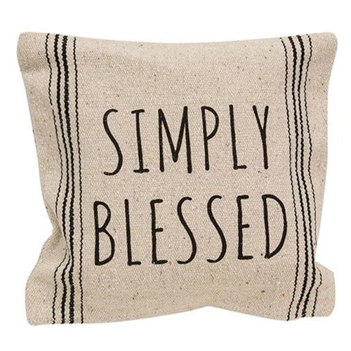 Simply Blessed Striped Natural Pillow