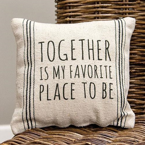 Together Is My Favorite Striped Natural Pillow
