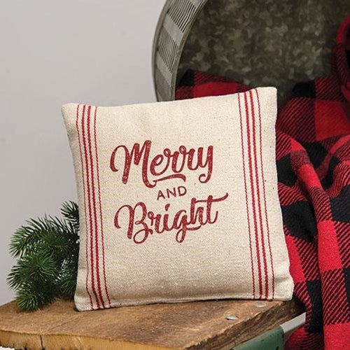 Merry & Bright Red Striped Pillow