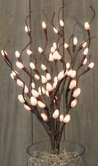 Pussy Willow Lighted Branch - Electric - 19-3/4"