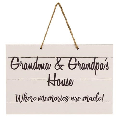 Grandma & Grandpa's House Rope Sign 12" x 8"