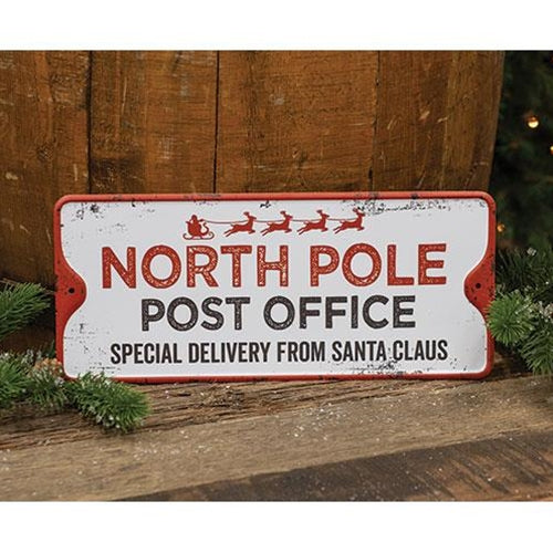 North Pole Metal Sign