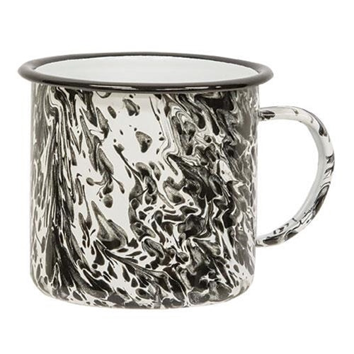 Black Splatter Enamel Soup Mug
