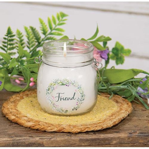 Friend Wreath Jar Candle 6oz Lemongrass & Lavender