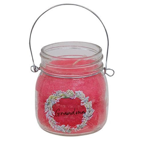 Grandma Wreath Jar Candle 6oz Strawberry Lemonade