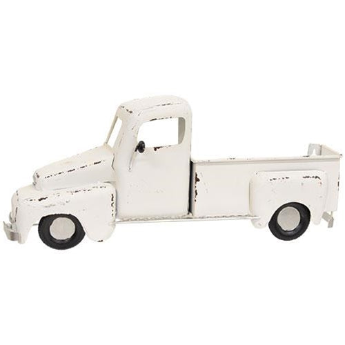 White Distressed Metal Wall Truck
