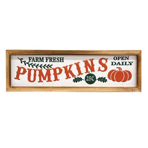 Farm Fresh Pumpkins Embossed Sign