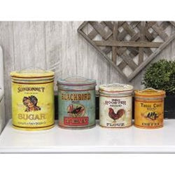 4/Set Nesting Vintage Look Kitchen Containers