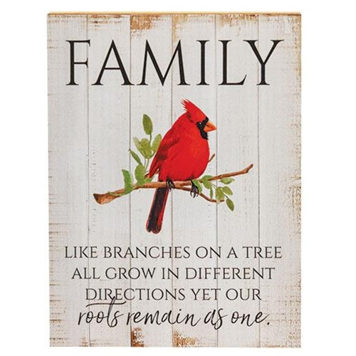 Family Cardinal Block Sign