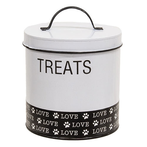 Metal Love Paw "Treats" Container w/Lid