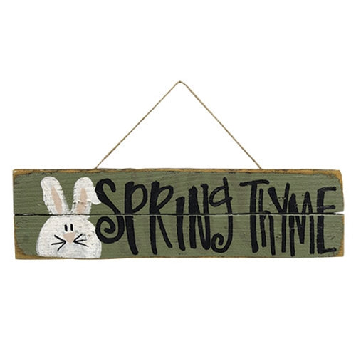 Spring Thyme Green Hanging Sign w/Bunny
