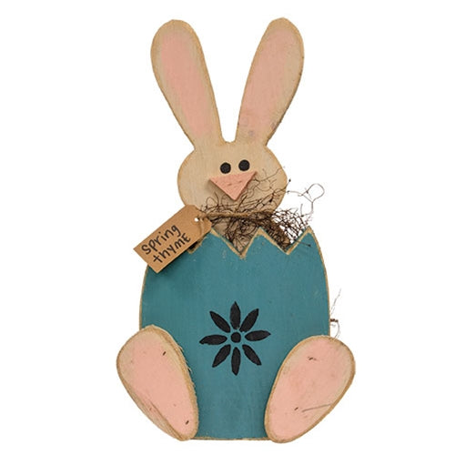 Wooden Spring Time Hanging Hatching Bunny