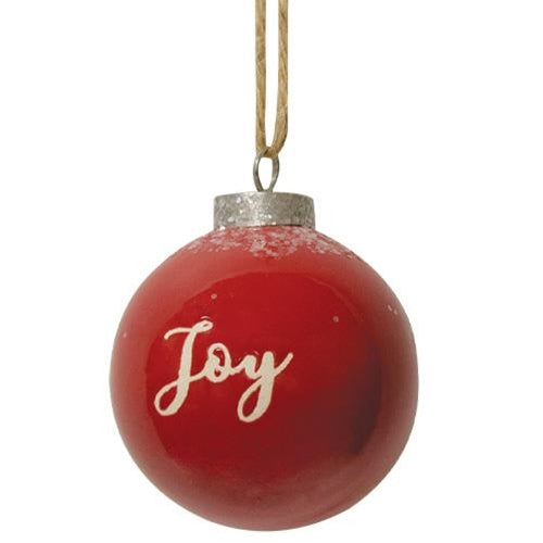 Red Ceramic Ornament "Joy"