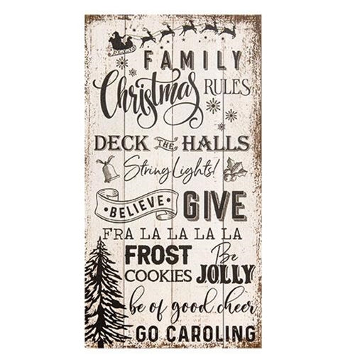 Family Christmas Rules Sign