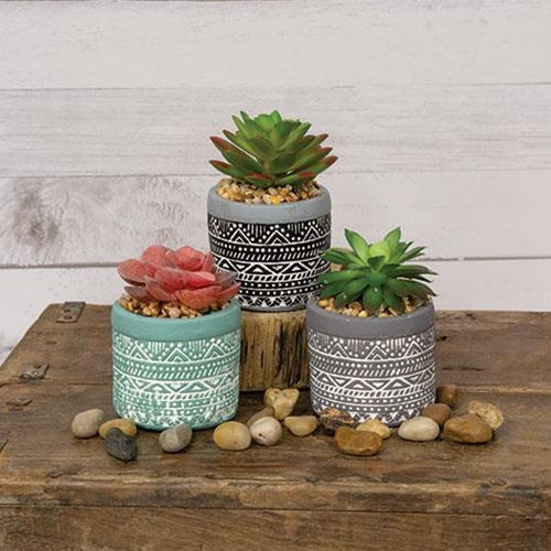 Artificial Succulent in Deco Pot 3 Asstd.
