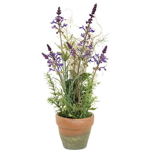 Potted Artifical Lavender 17"