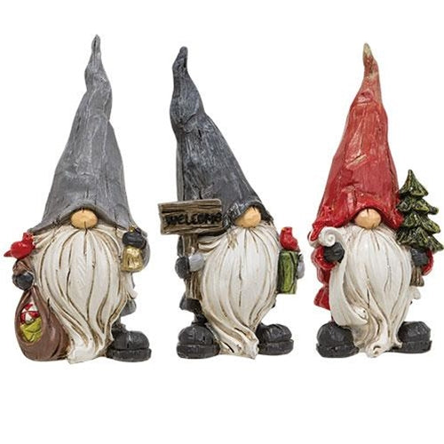 Carved Look Resin Christmas Gnome 3 Asstd.