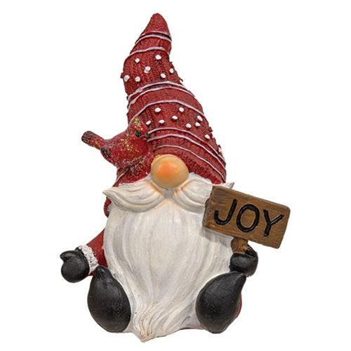 Resin Noel/Joy Gnome w/ Cardinal Friend 2 Asstd.