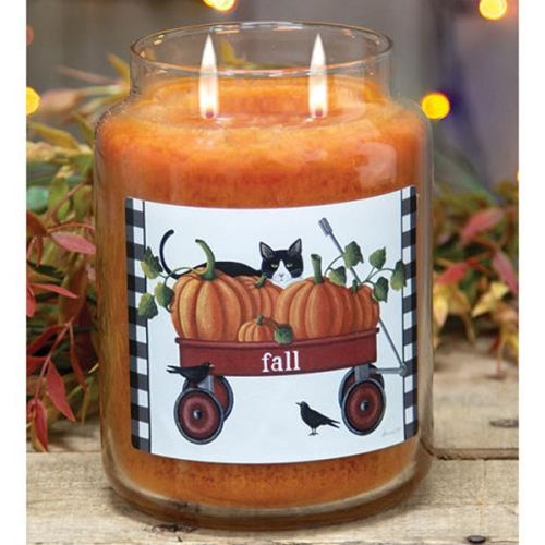 Fall Wagon Jar Candle Buttered Maple Syrup 26oz