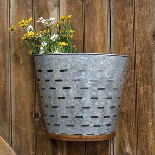 Large Olive Bucket Wall Hanging