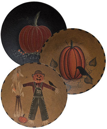 Scarecrow or Pumpkin Plate 3 Asstd.