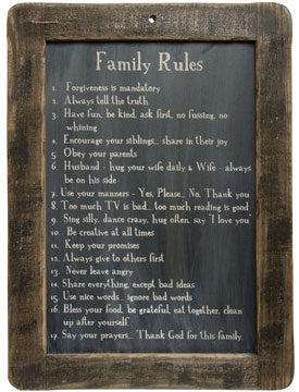 Family Rules Blackboard