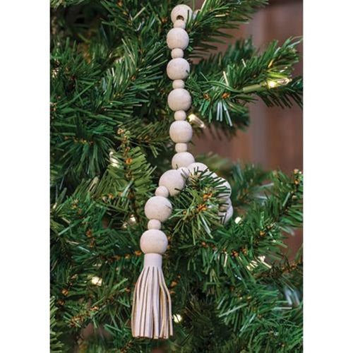 Distressed Beaded Garland with Tassels
