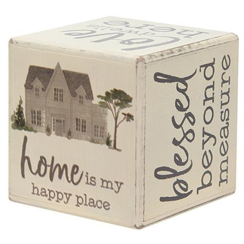 Home Is My Happy Place Six-Sided Block