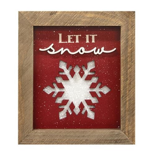 Let it Snow Framed Snowflake Sign