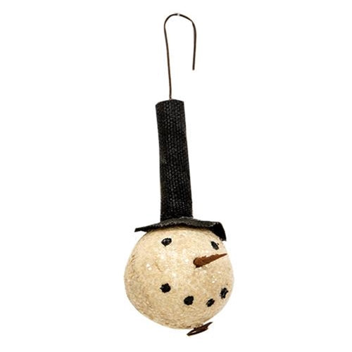 Primitive Top Hat Snowman Head Ornament