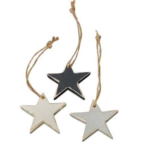3/Set Small Wooden Star Ornaments