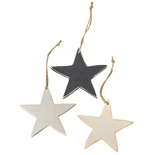 3/Set Large Wooden Star Ornaments