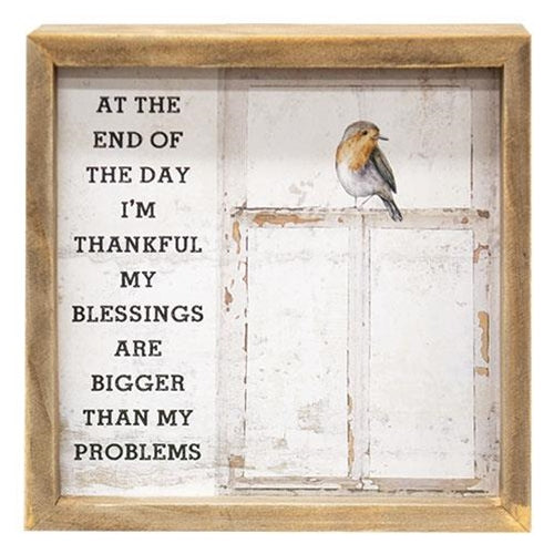 Grateful & Thankful Days Box Sign 2 Asstd.