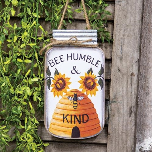 Bee Humble & Kind Mason Jar Sign