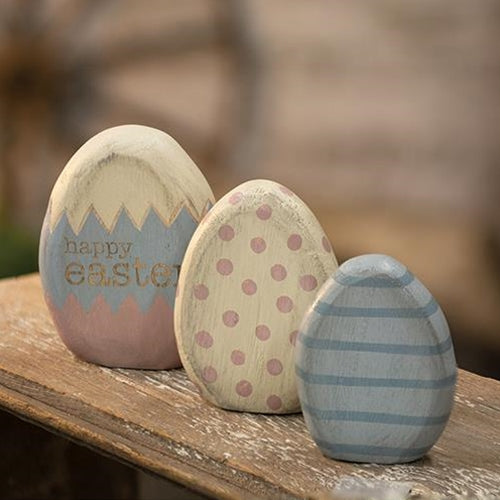3/Set Happy Easter Egg Shelf Sitters