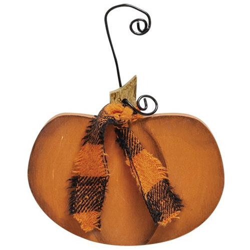 Short Pumpkin Ornament w/Ribbon
