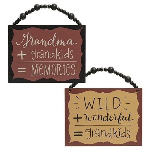 Grandparent Math Beaded Sign 2 Asstd.