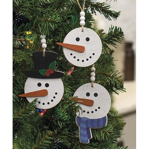 3/Set Happy Beaded Snowhead Ornaments