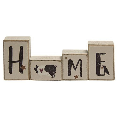 4/Set Primitive "Home" Letter Blocks